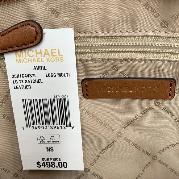 MICHAEL KORS AVRIL LARGE TOP ZIP SATCHEL LUGGAGE MULTI COLOR WITH FLUFFY - Picture 16 of 16